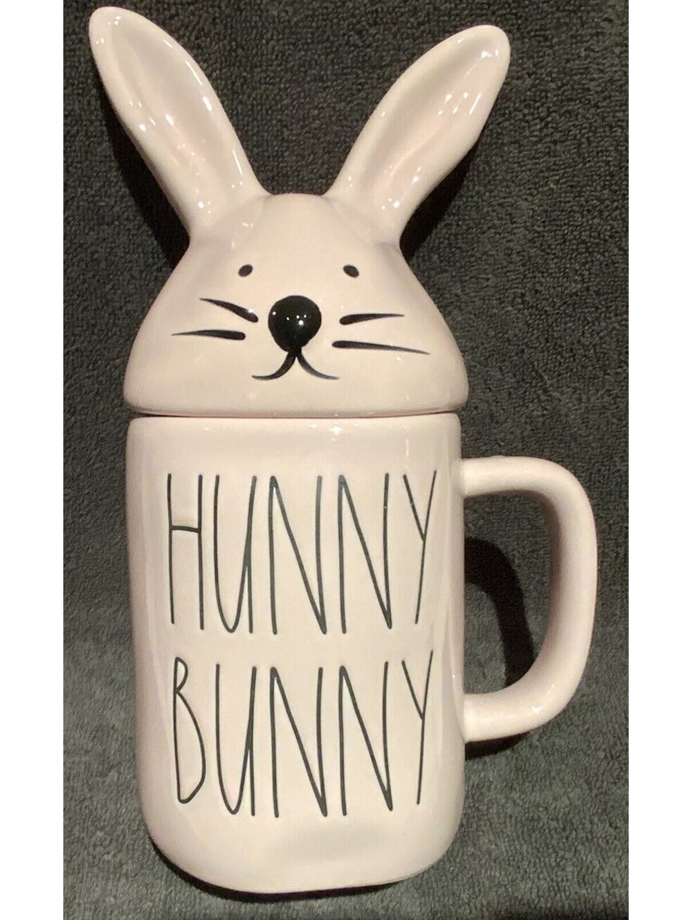 Rae Dunn Artisan Collection ‘Hunny Bunny’ Ceramic Two Piece 18oz. Mug with Lid